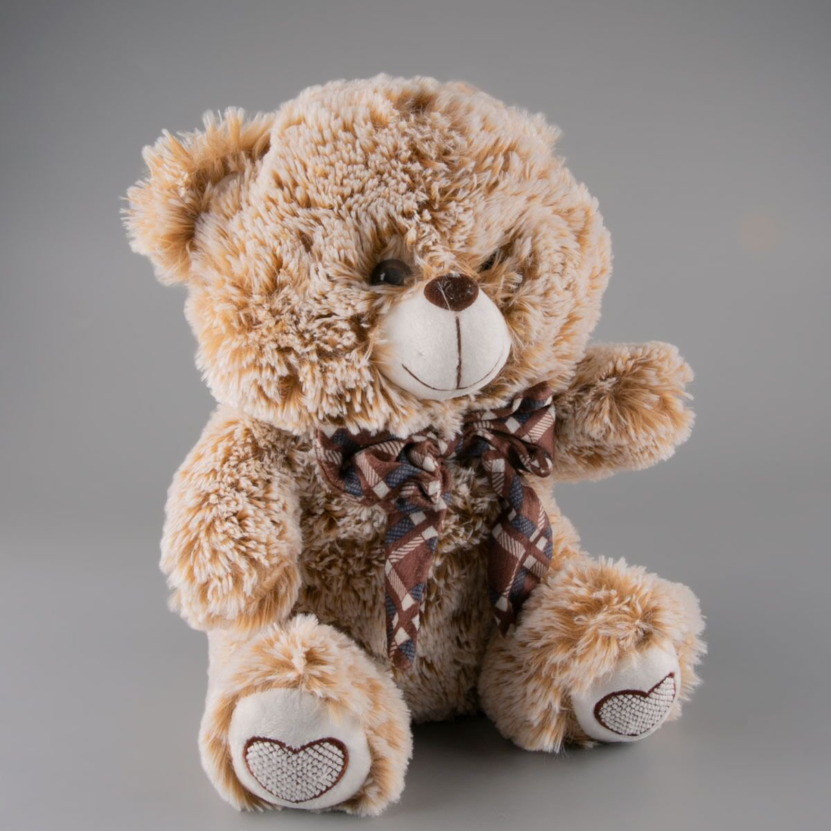 Мягкая игрушка Bulu-Xiong Plush Медвежонок с бантом  светло-коричневый 30см купить,NaN