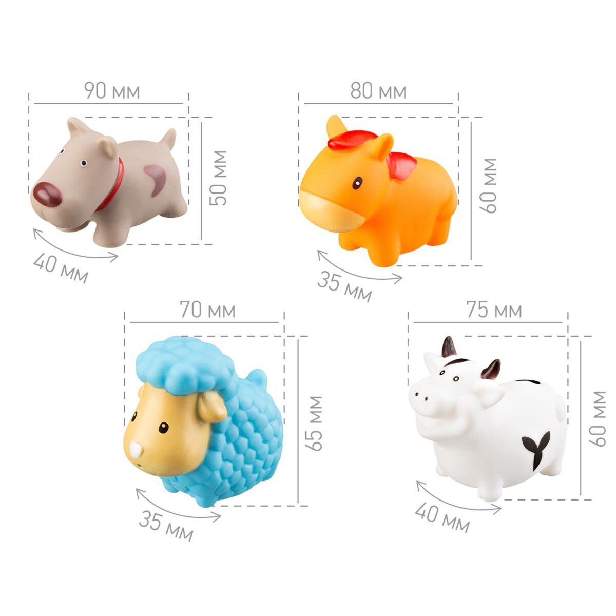 Набор игрушек для ванной Roxy Kids  Моя ферма 4шт купить,NaN