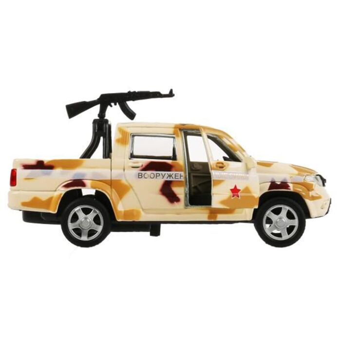Машинка Технопарк  UAZ Pickup военный 12см бежевая купить,NaN