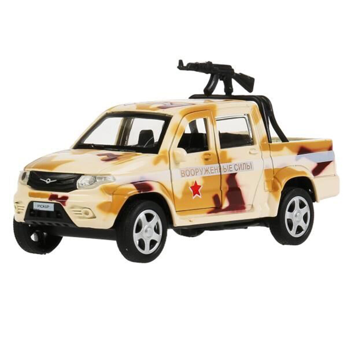 Машинка Технопарк  UAZ Pickup военный 12см бежевая купить,NaN