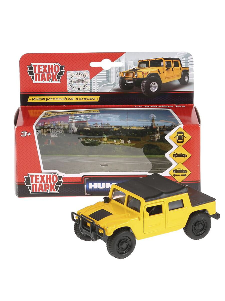 Машинка Технопарк Hummer H1 12см  желтая купить,NaN