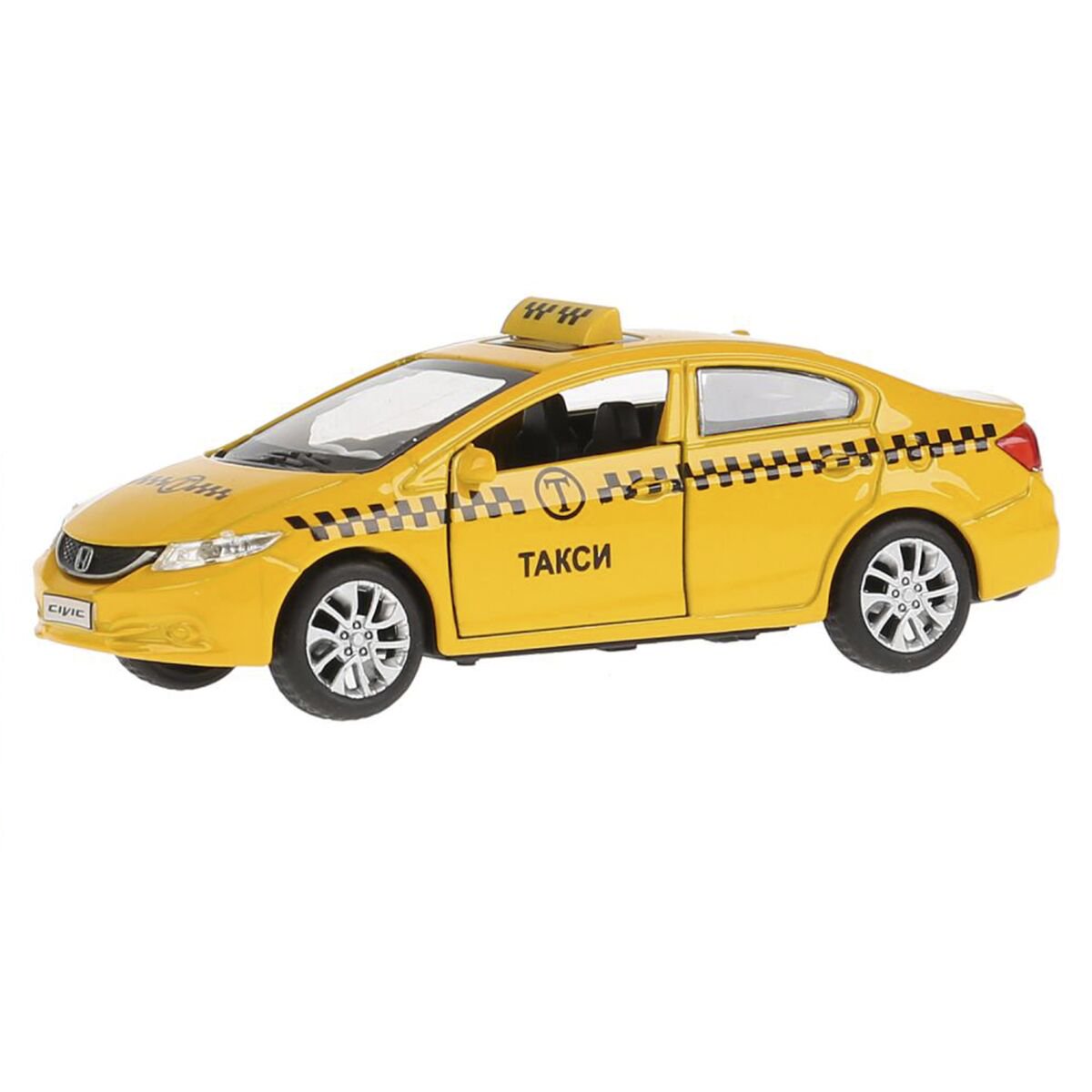 Машинка Технопарк Honda Civic такси 12см желтая купить,NaN
