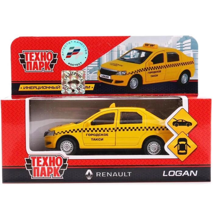 Машинка Технопарк   Renault Logan такси 12см желтая купить,NaN