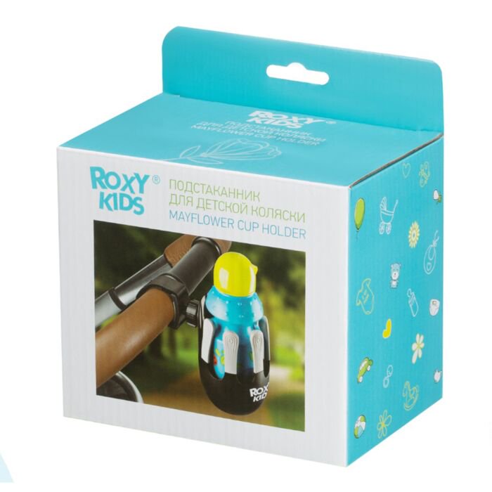 Подстаканник для коляски Roxy Kids Mayflower черно-серый купить,NaN