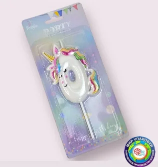 Свеча Box.kz Цифра 0 Единорог