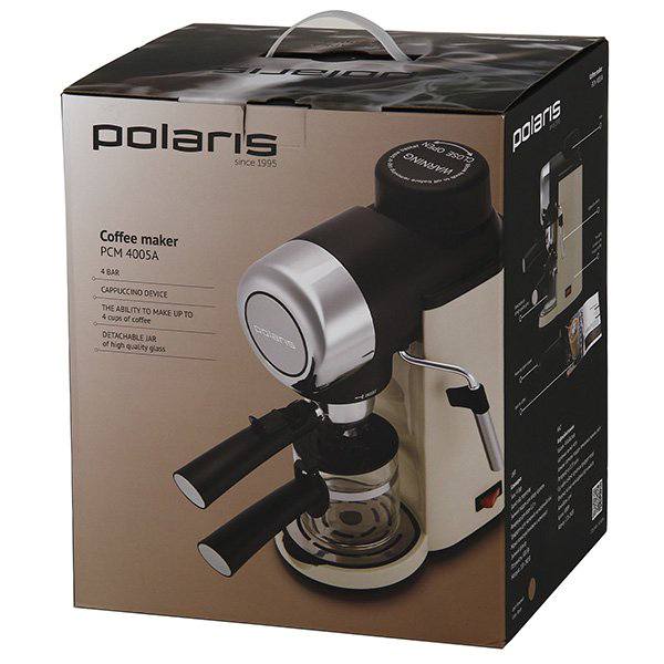 Кофеварка Polaris PCM 4005A бежевая купить,NaN