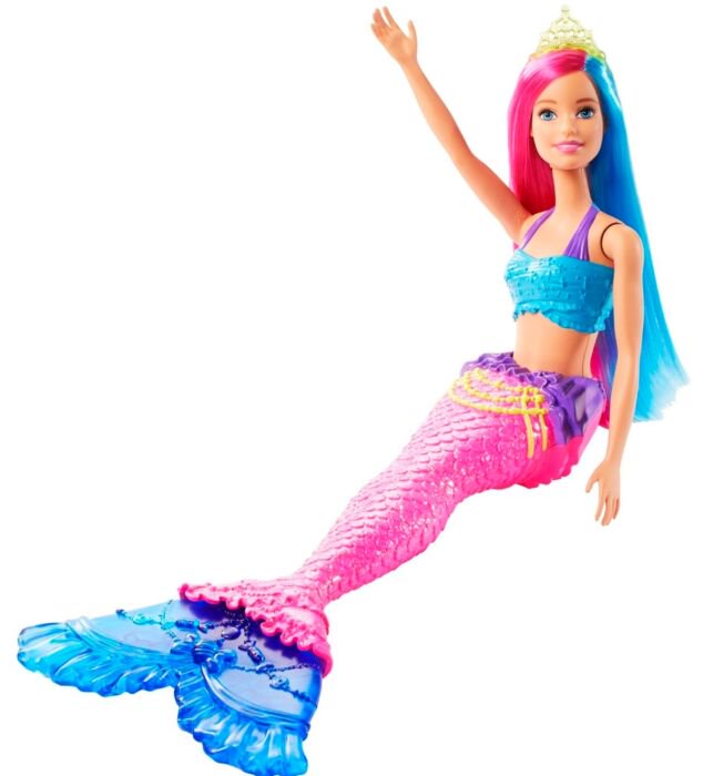 Кукла  Barbie   Дримтопия Русалочка  в голубом топе купить,NaN
