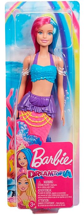 Кукла  Barbie   Дримтопия Русалочка  в голубом топе купить,NaN