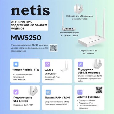 Wi-Fi роутер Netis MW5250 - ForteMarket Wi-Fi роутер Netis MW5250 купить,0