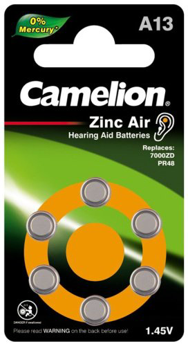 Батарейка A13 Camelion Zinc Air 6 шт купить,2200