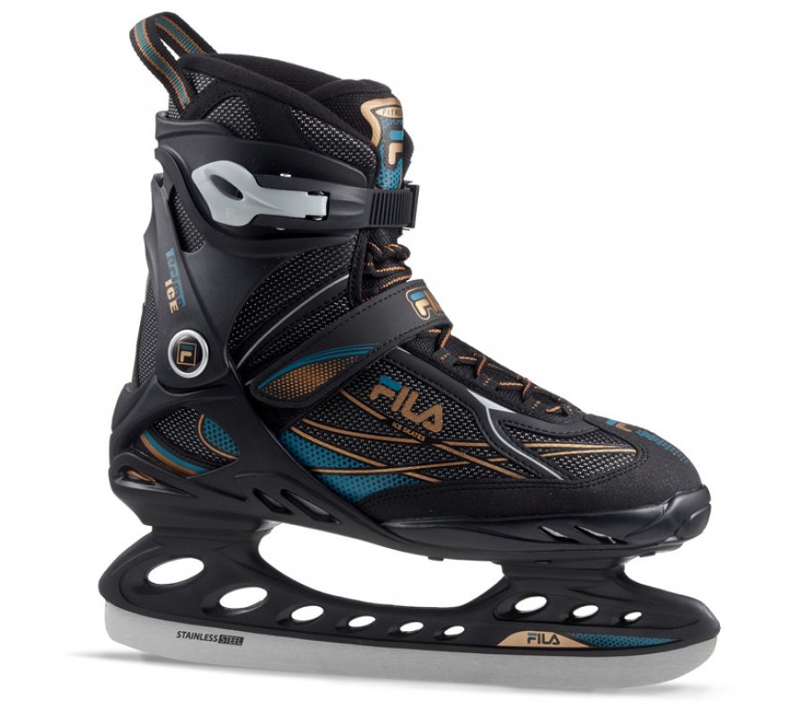Коньки прогулочные Fila Primo Ice 43,5 black-blue-bronze черные купить,NaN