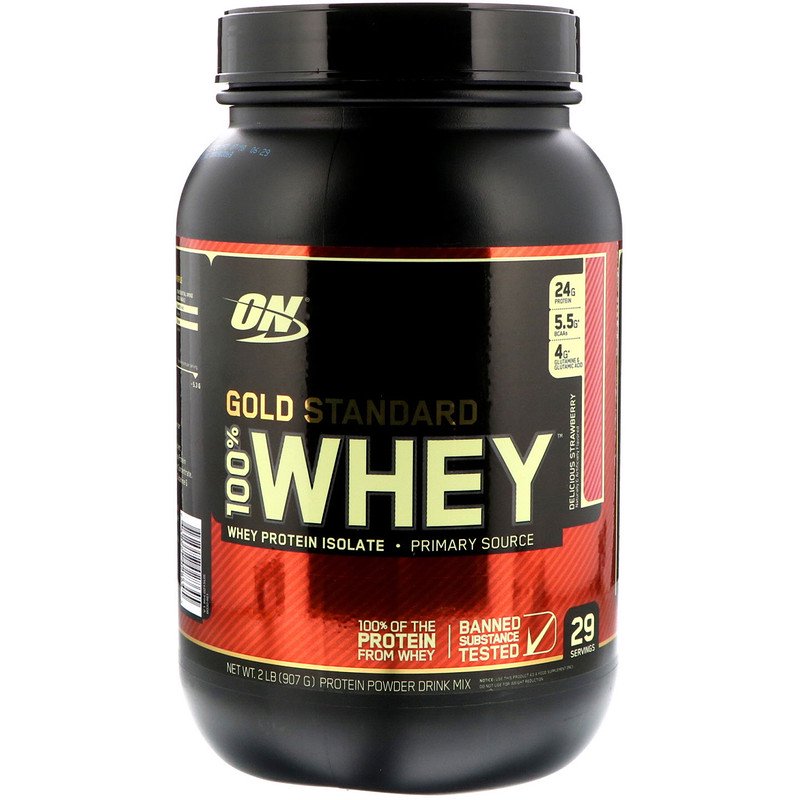 Протеин Optimum Nutrition Whey Gold Standard клубника 900гр