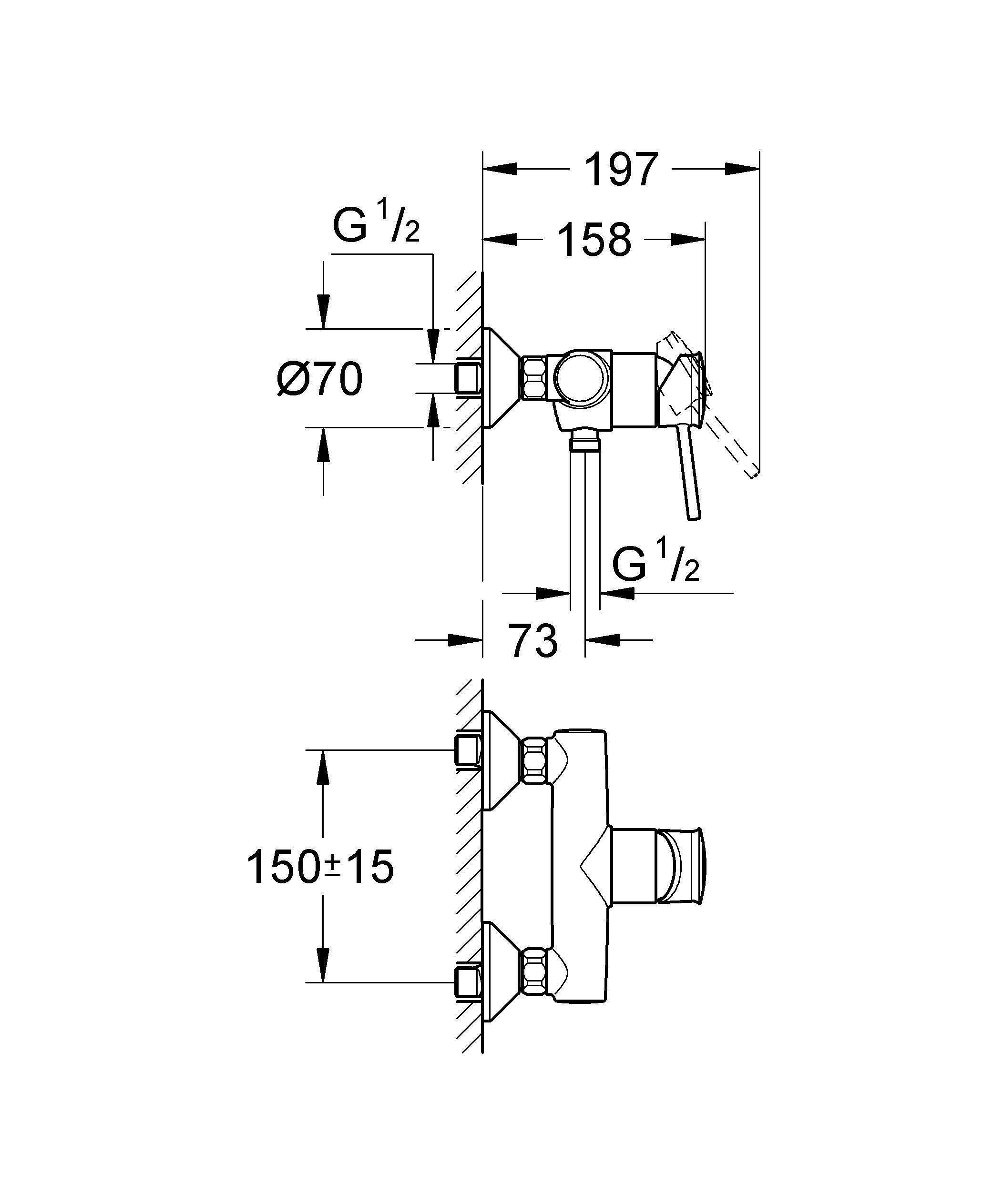Смеситель для душа Grohe BauClassic 32867000 купить,NaN