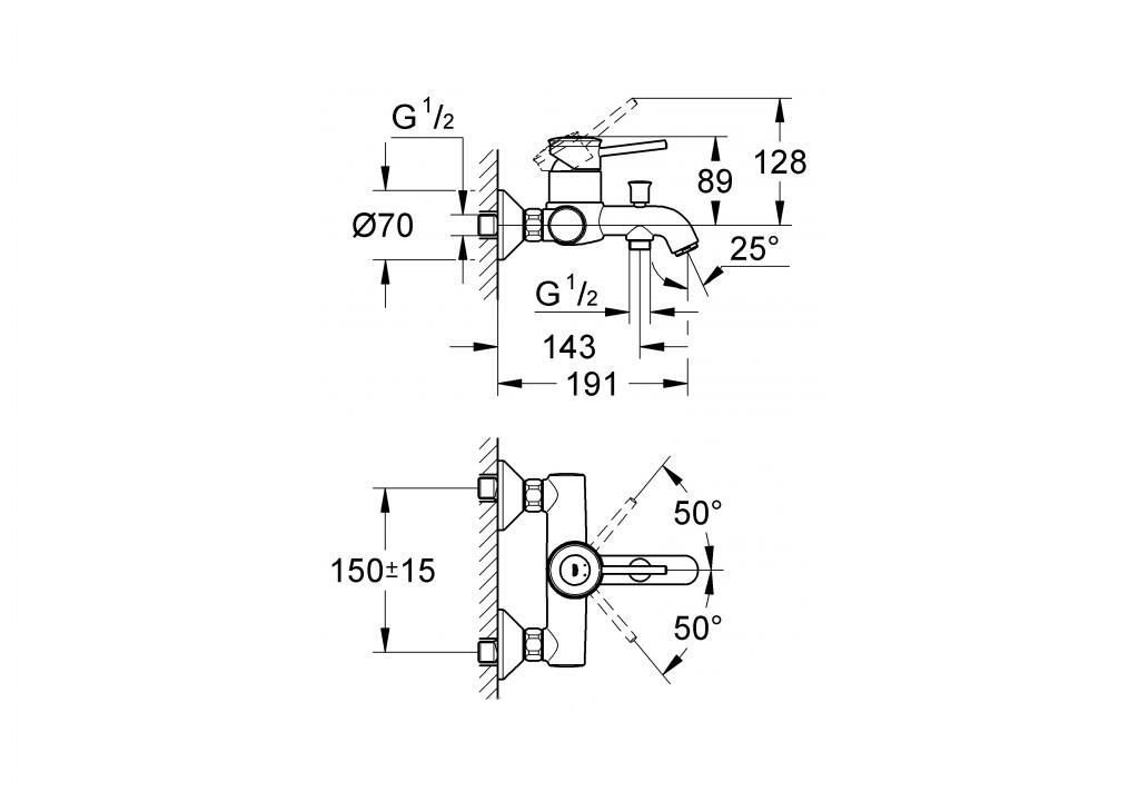 Смеситель Grohe BauClassic 32865000 хром купить,NaN