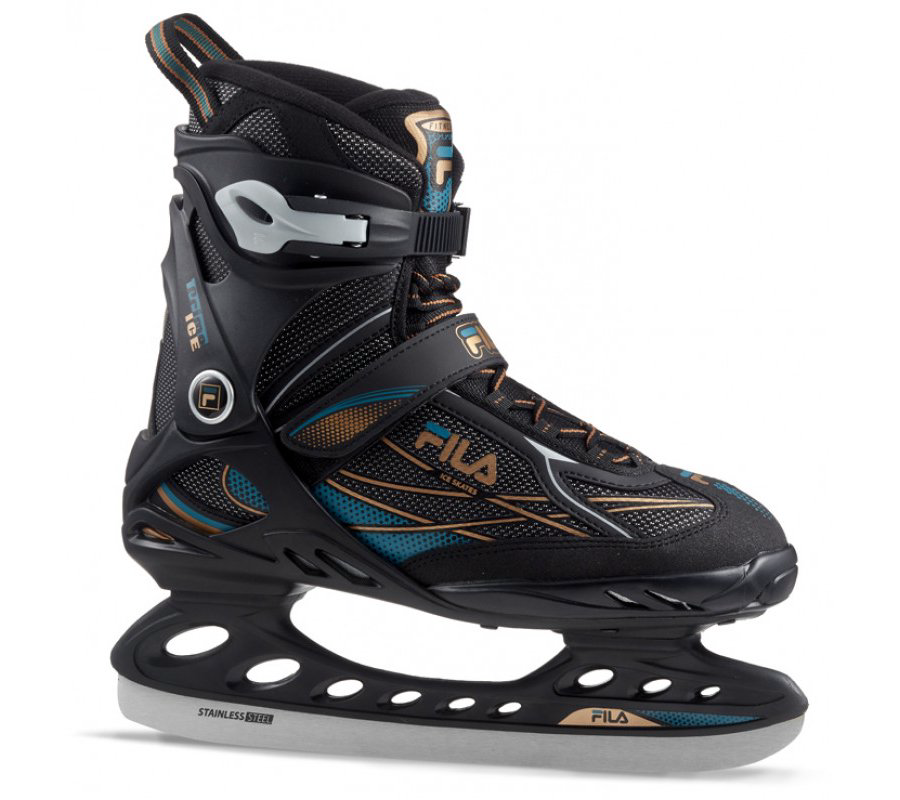 Коньки прогулочные Fila Primo Ice 40 black-blue-bronze черные купить,NaN