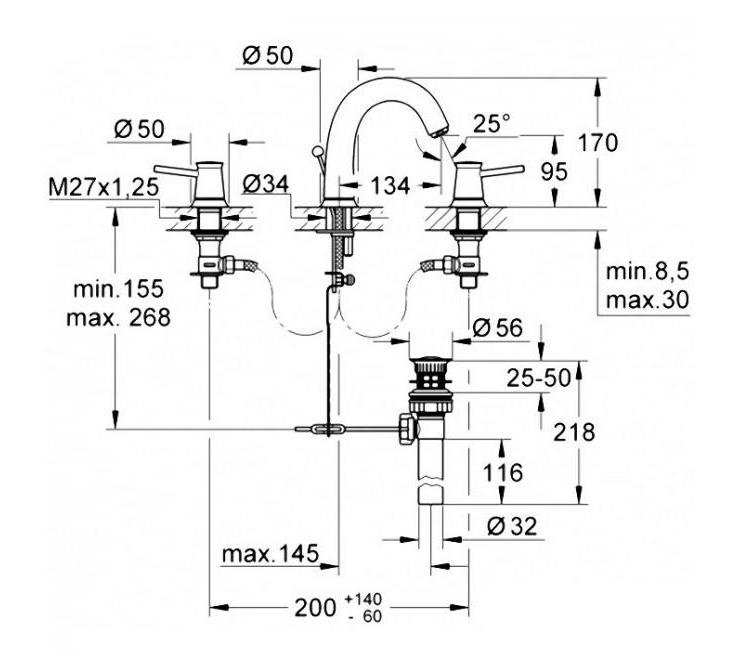 Смеситель Grohe BauClassic 20470000 хром купить,NaN