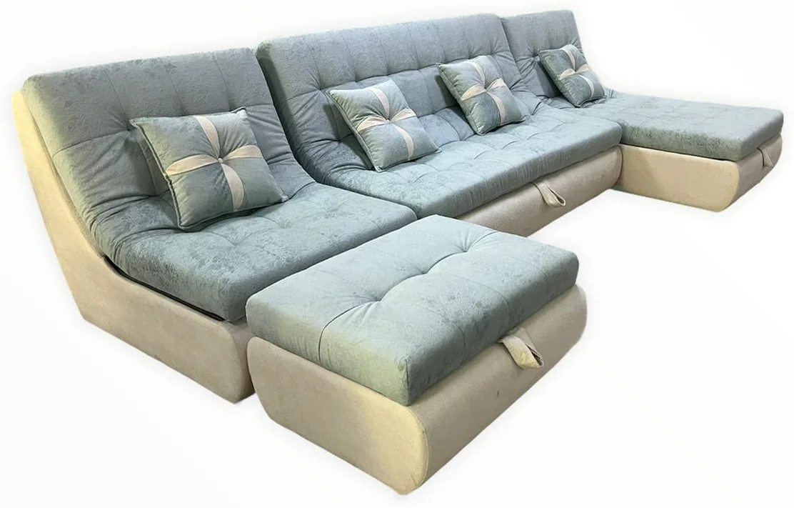 Диван Aydino 380x100 см бирюзово-бежевый купить,700000