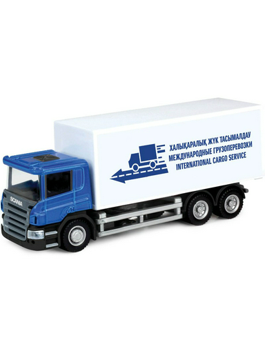  Металлическая машинка Ideal 039011KZ Scania Kazakhstan 20 Food Container синяя
