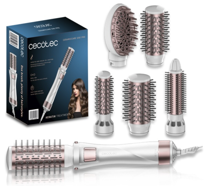 Фен-щётка Cecotec CeramicCare Pro Gyro 03446 серебряный