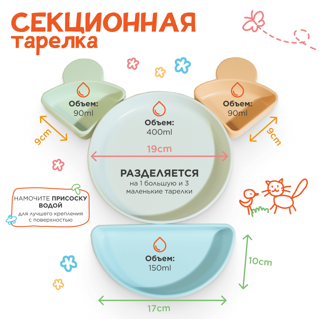 Комплект посуды для кормления Hayley Baby голубой