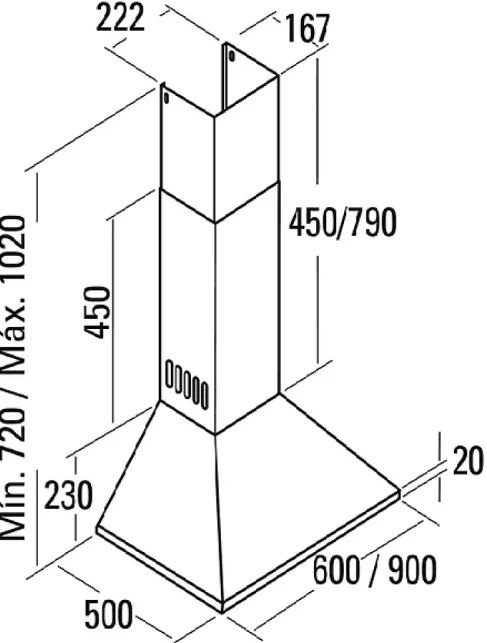 Вытяжка Cata Omega 900 XL Нержавеющая сталь