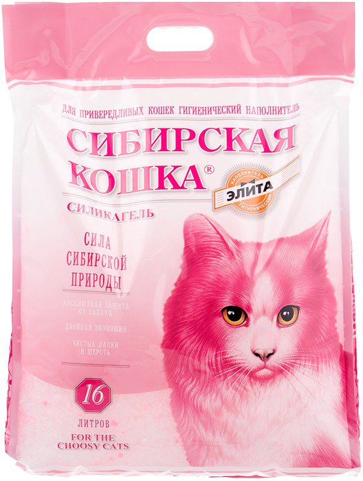 Наполнитель Сибирская Кошка Элитный для привередливых кошек 16л 