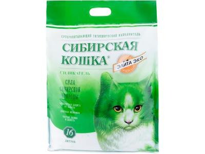 Наполнитель Сибирская Кошка Элитный Эко 16л силикагель