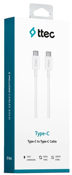 Кабель TTEC USB Type-C - USB Type-C 2DK36B 1.2м белый купить,NaN