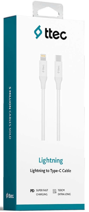 Кабель TTEC Lightning - USB Type-C 2DK40B 1.5м белый купить,NaN