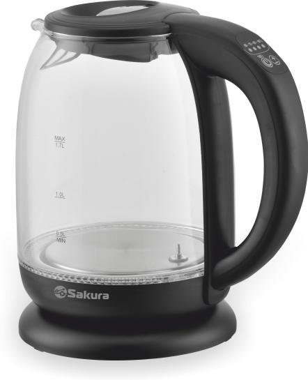  Чайник Sakura SA-2718DBK 1.7л чёрный купить,NaN