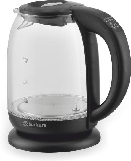  Чайник Sakura SA-2718DBK 1.7л чёрный купить,NaN