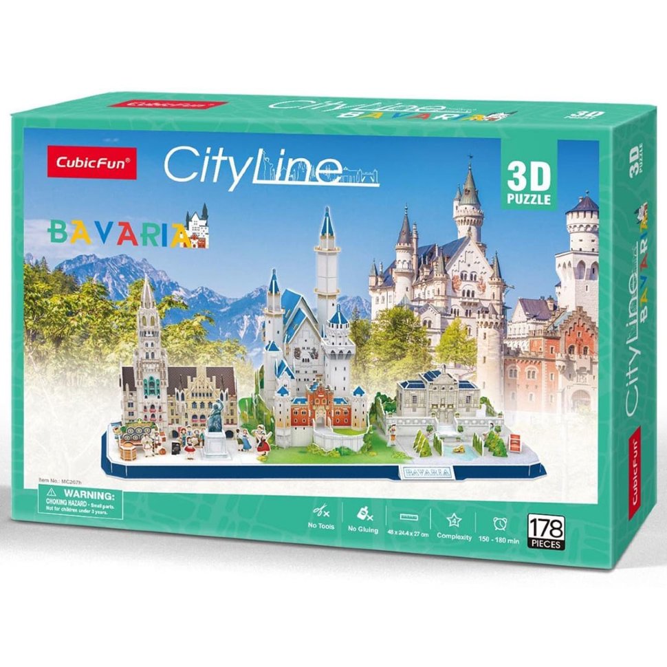 Пазлы CubicFun 3D Достопримечательности Баварии 178 элементов купить,NaN