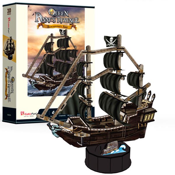 Пазл CubicFun 3D Корабль Месть королевы Анны T4035h