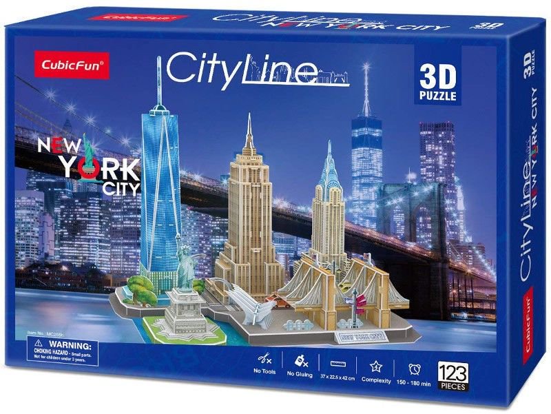 Пазлы CubicFun 3D Достопримечательности Нью-Йорка 123 элементов купить,NaN