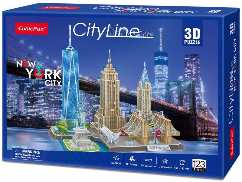Пазлы CubicFun 3D Достопримечательности Нью-Йорка 123 элементов купить,NaN
