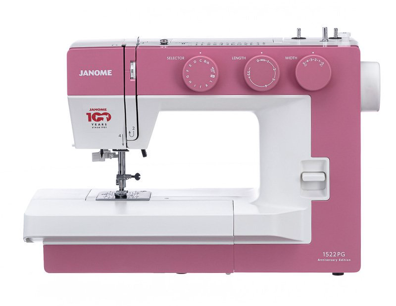 Швейная машина Janome 1522PG Anniversary Edition бело-розовая