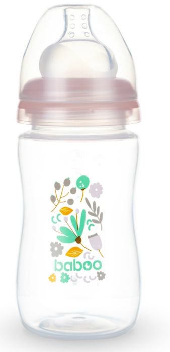 Бутылочка Baboo Flora 230мл розовая  купить,NaN