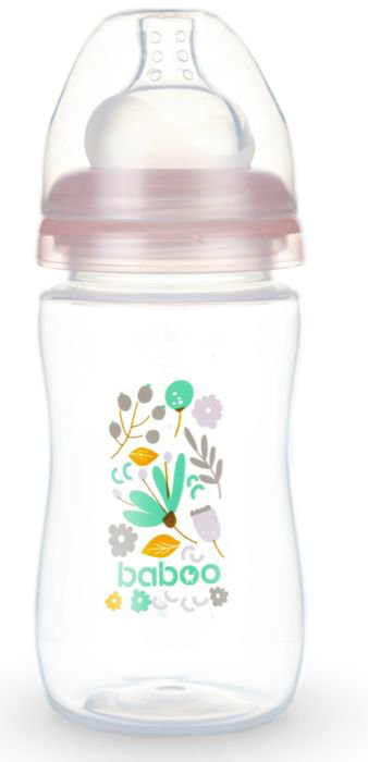 Бутылочка Baboo Flora 230мл розовая  купить,NaN