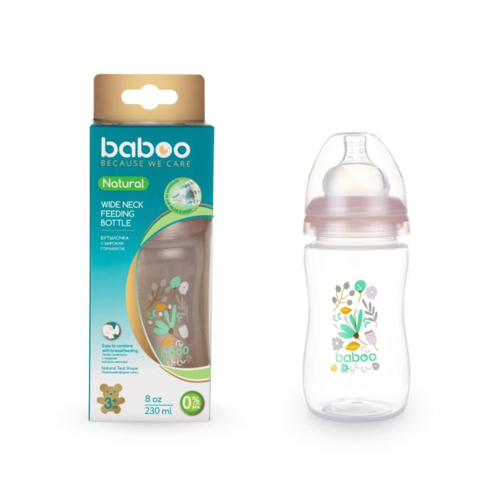 Бутылочка Baboo Flora 230мл розовая  купить,NaN
