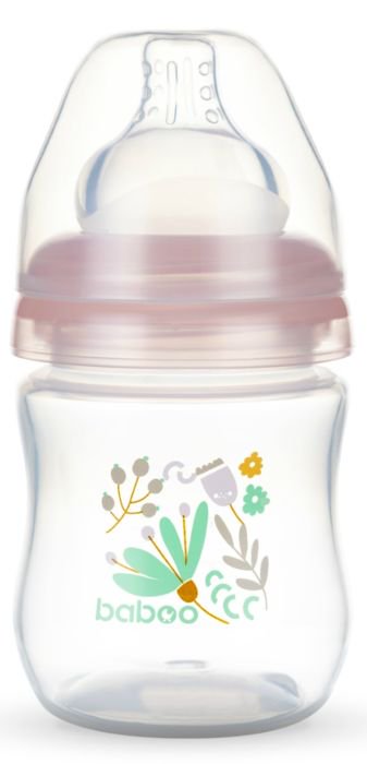 Бутылочка Baboo Flora 130мл розовая  купить,NaN