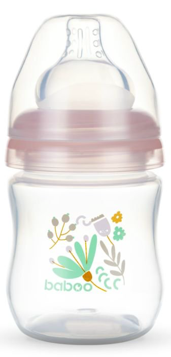 Бутылочка Baboo Flora 130мл розовая  купить,NaN