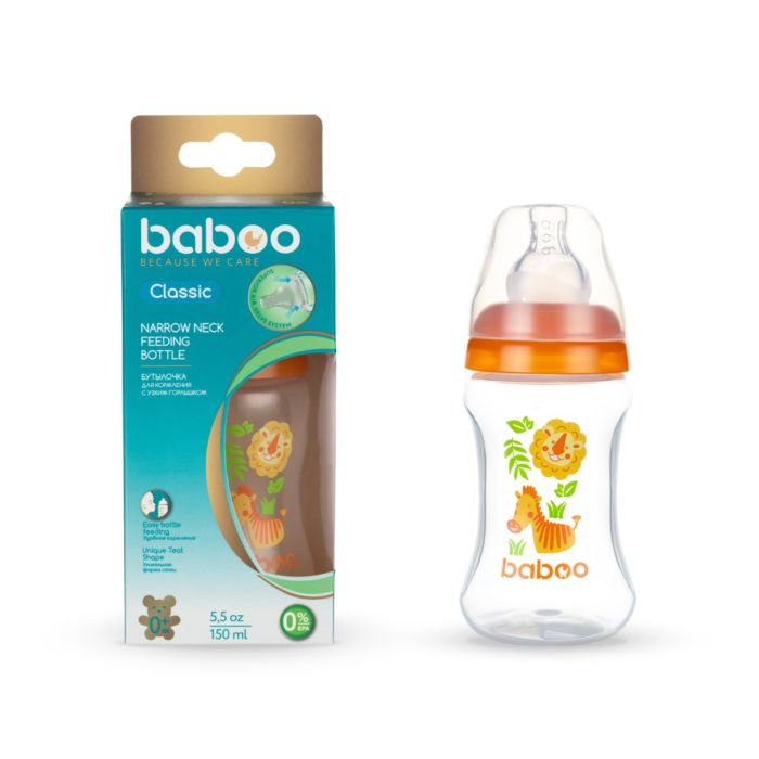 Бутылочка Baboo Safari 150мл оранжевая  купить,NaN