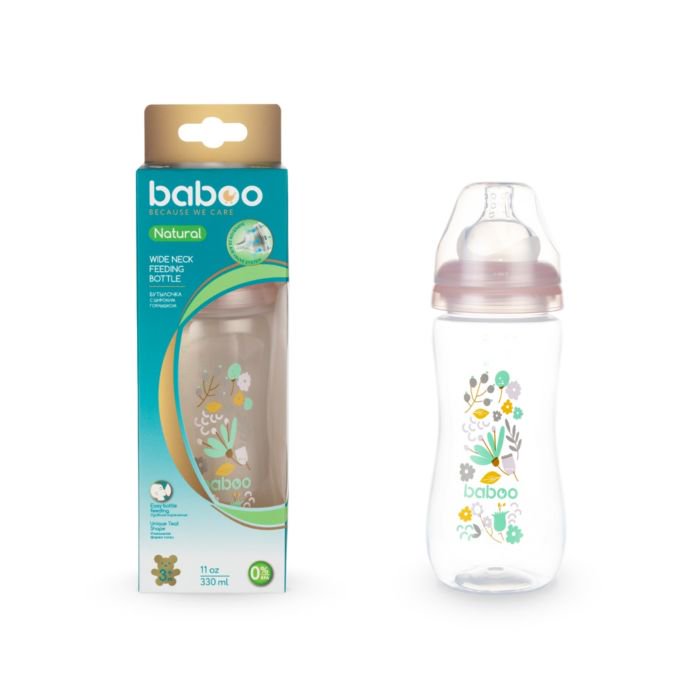 Бутылочка Baboo Flora 330мл розовая  купить,NaN