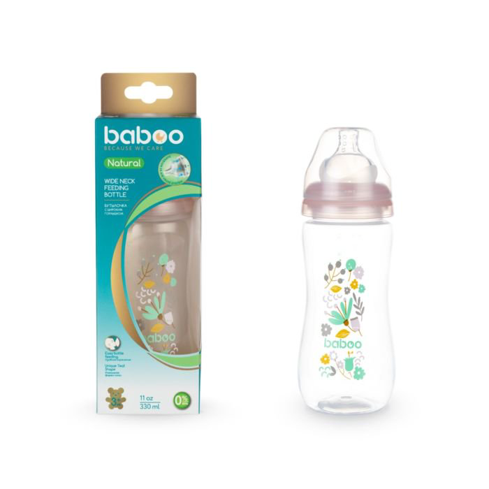 Бутылочка Baboo Flora 330мл розовая  купить,NaN