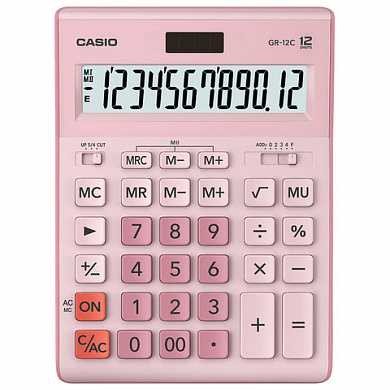 Калькулятор Casio GR-12C-PK-W-EP розовый