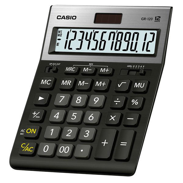 Калькулятор Casio GR-120-W-EP черный купить,NaN