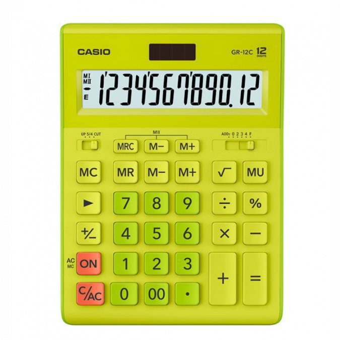 Калькулятор Casio GR-12C-GN-W-EP салатовый