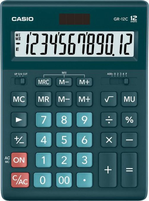 Калькулятор Casio GR-12C-DG-W-EP зеленый  
