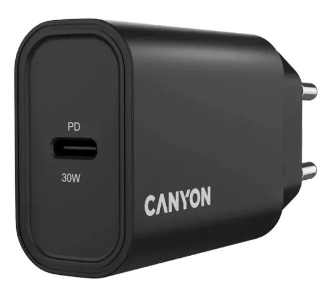 Сетевое зарядное устройство Canyon OnCharge 30CL, 30W Black