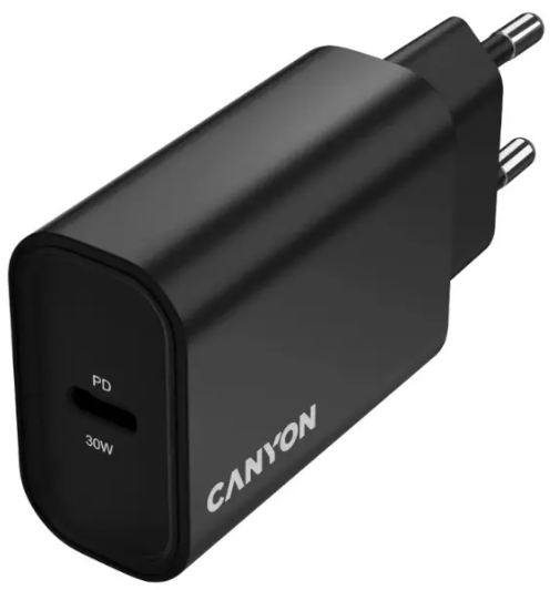 Сетевое зарядное устройство Canyon OnCharge 30CL, 30W Black купить,NaN